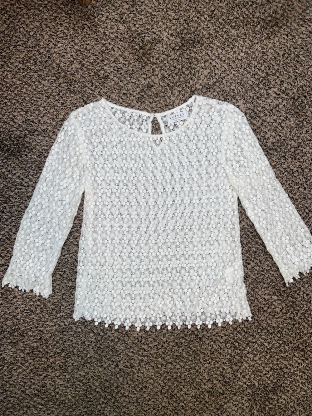 White Velvet By Graham & Spencer 100% Cotton Lace Blouse Womans Size Small